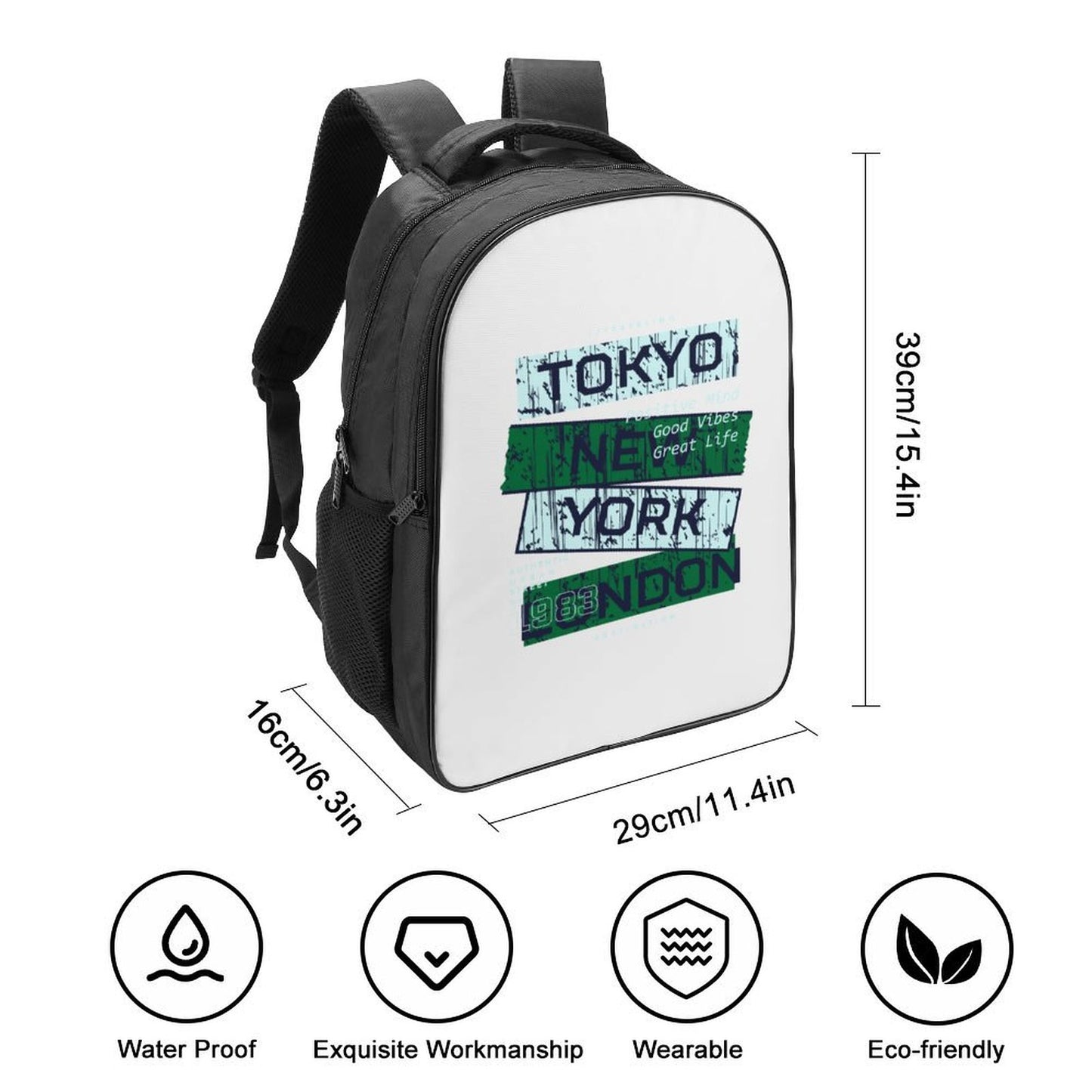 Custom 16" Dual Compartment Student Backpack – Design Your Own