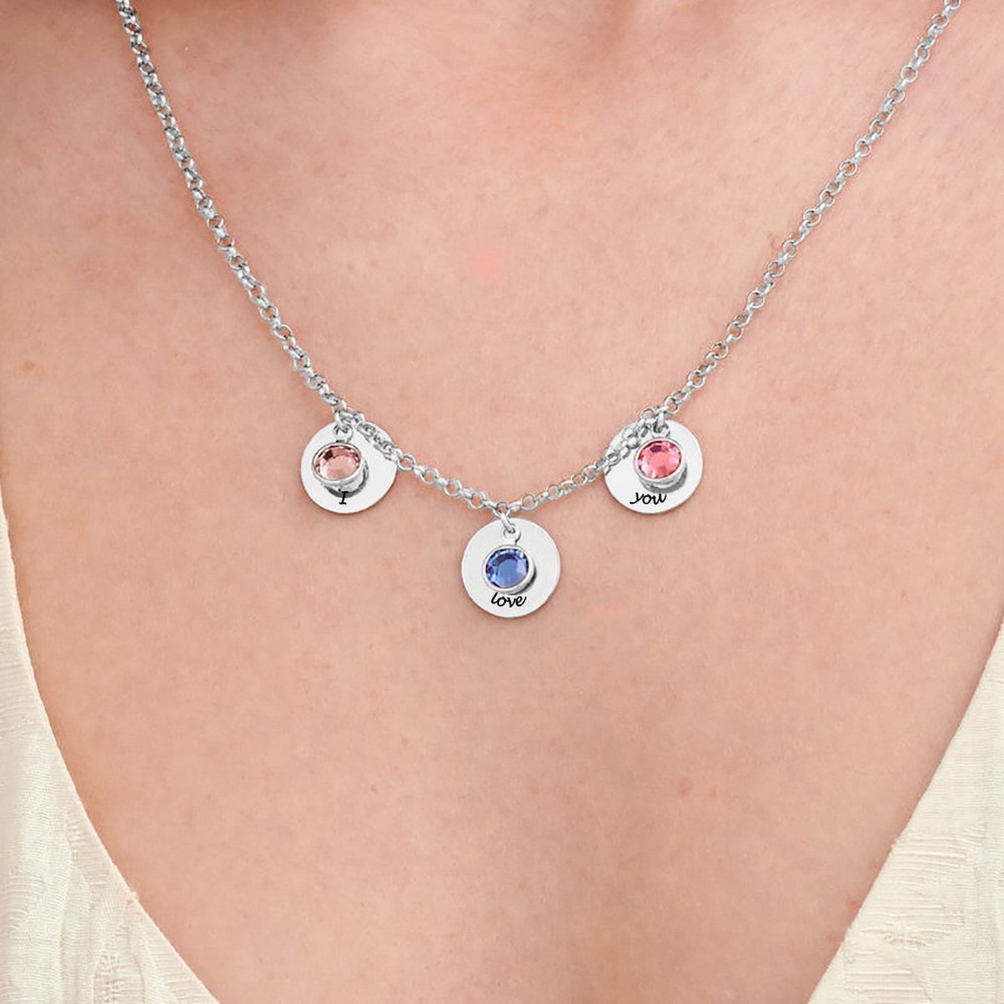 Custom Birthstone Pendant Necklace – Design Your Own