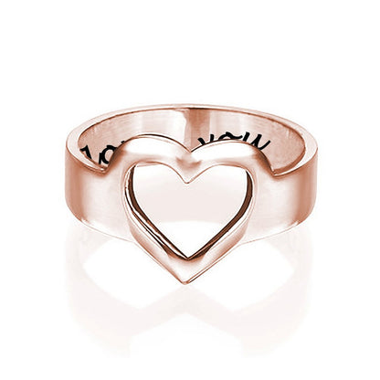 Custom Hollow Heart Ring – Design Your Own