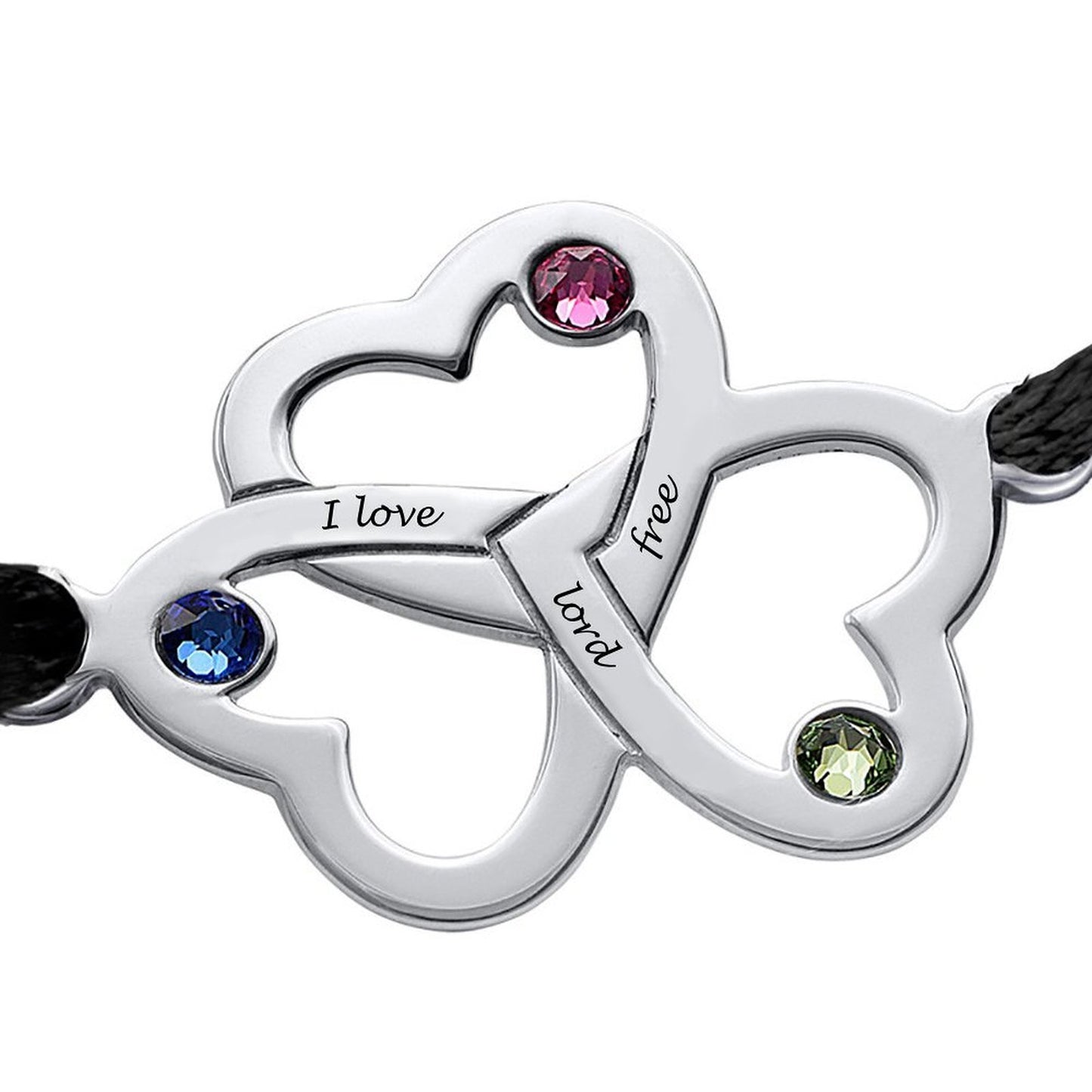 Custom Triple Heart Intertwined Bracelet – Design Your Own