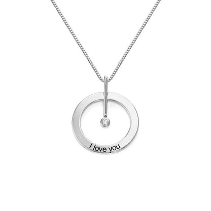 Custom Single Circle Diamond-Studded Necklace – Design Your Own