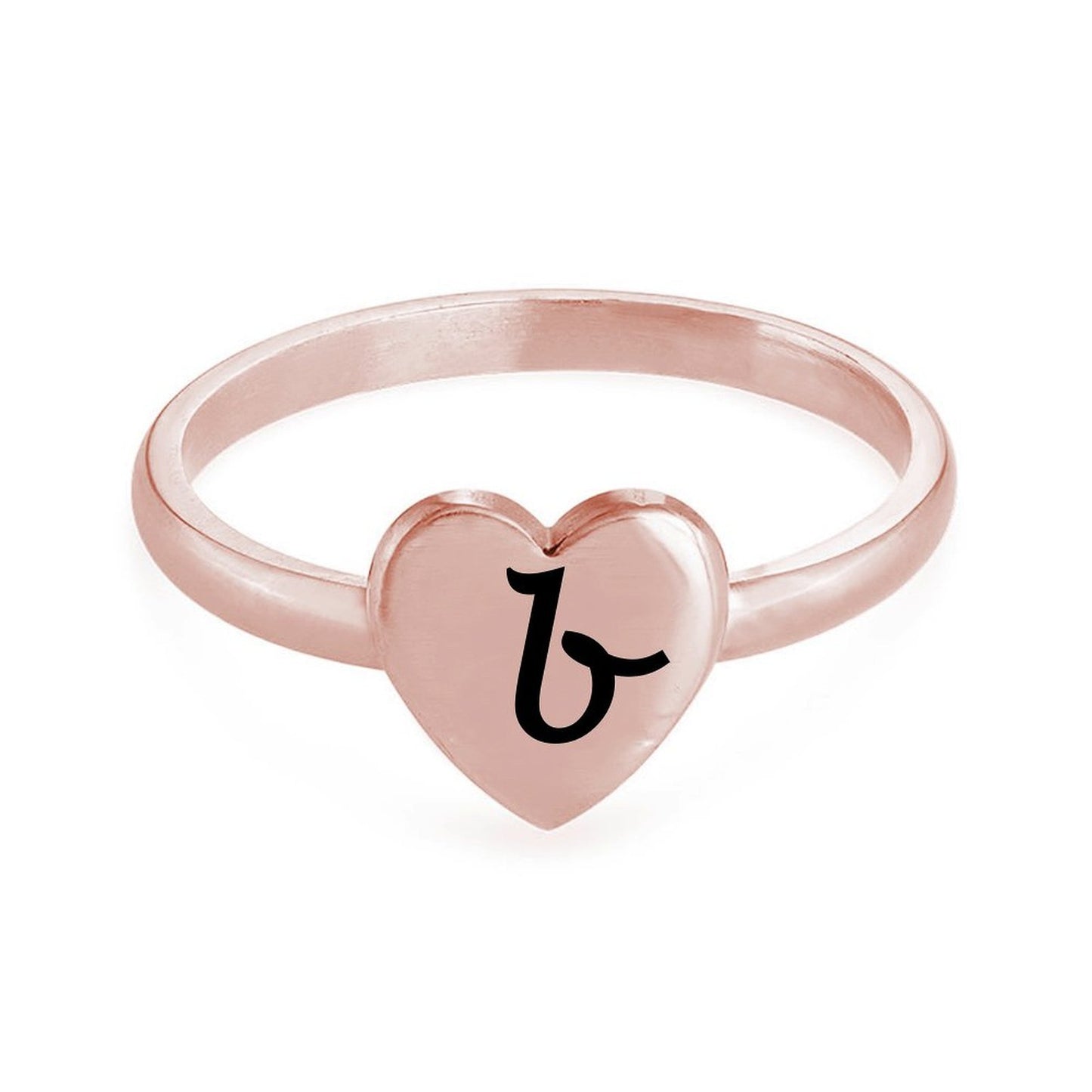 Custom Letter Heart Ring – Design Your Own