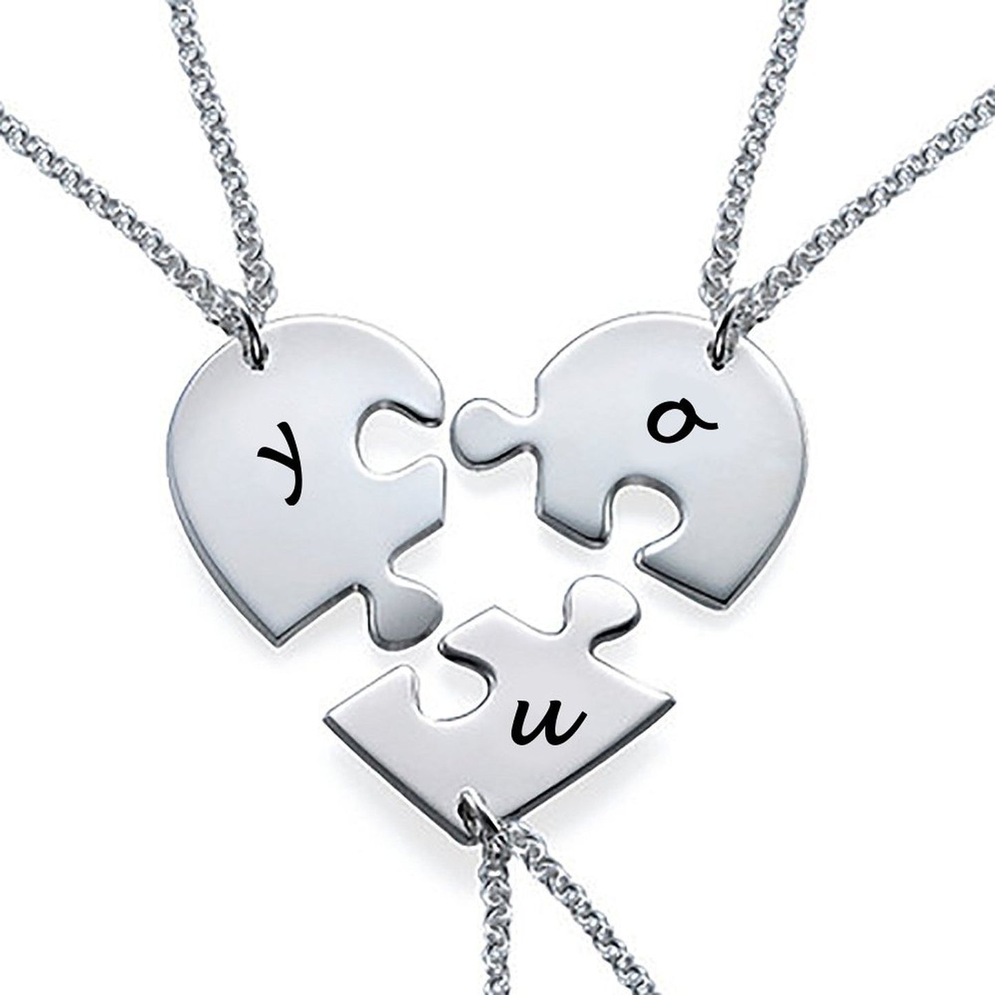 Custom Puzzle Heart Necklace – Design Your Own