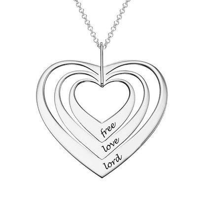 Custom Triple Heart Necklace – Design Your Own