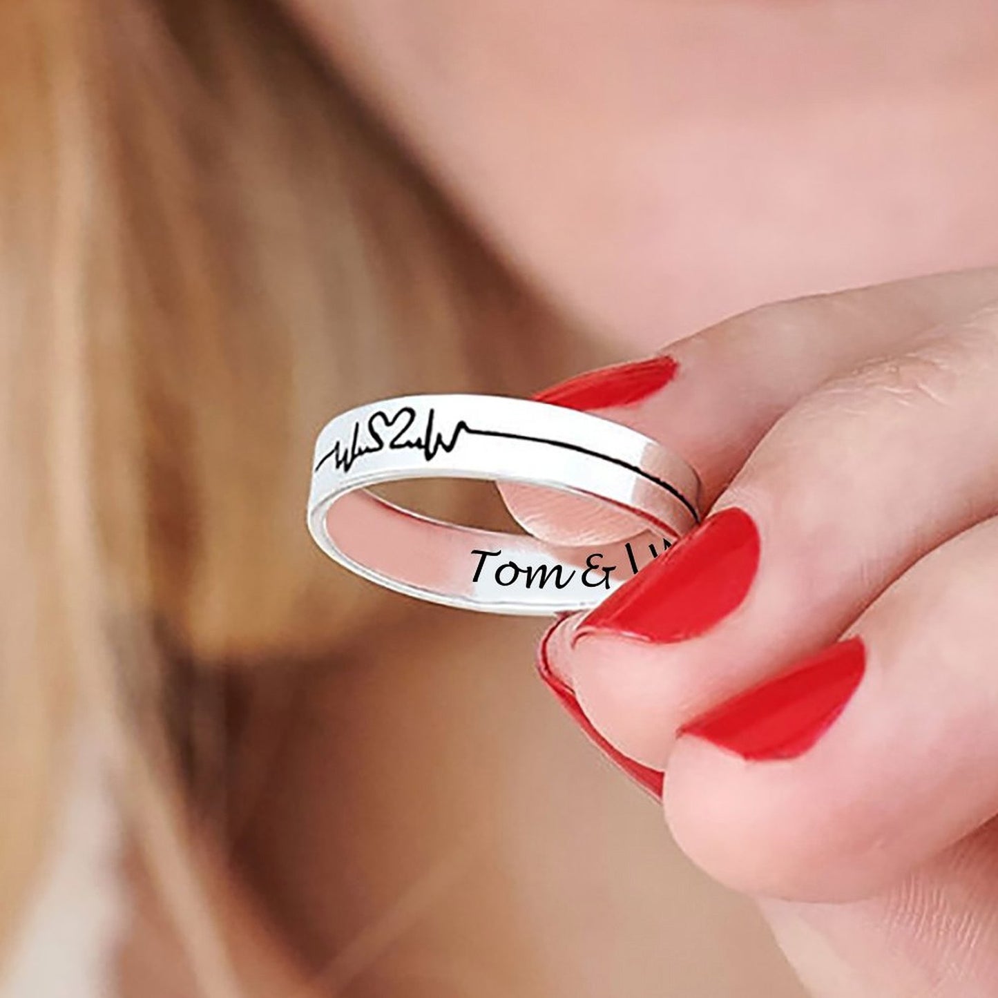 Custom Heartbeat Line Ring – Design Your Own