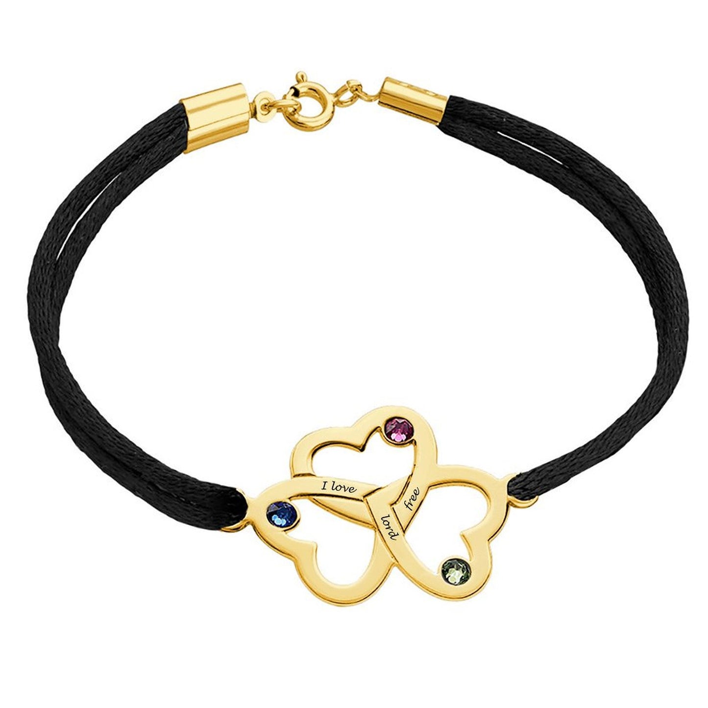 Custom Triple Heart Intertwined Bracelet – Design Your Own