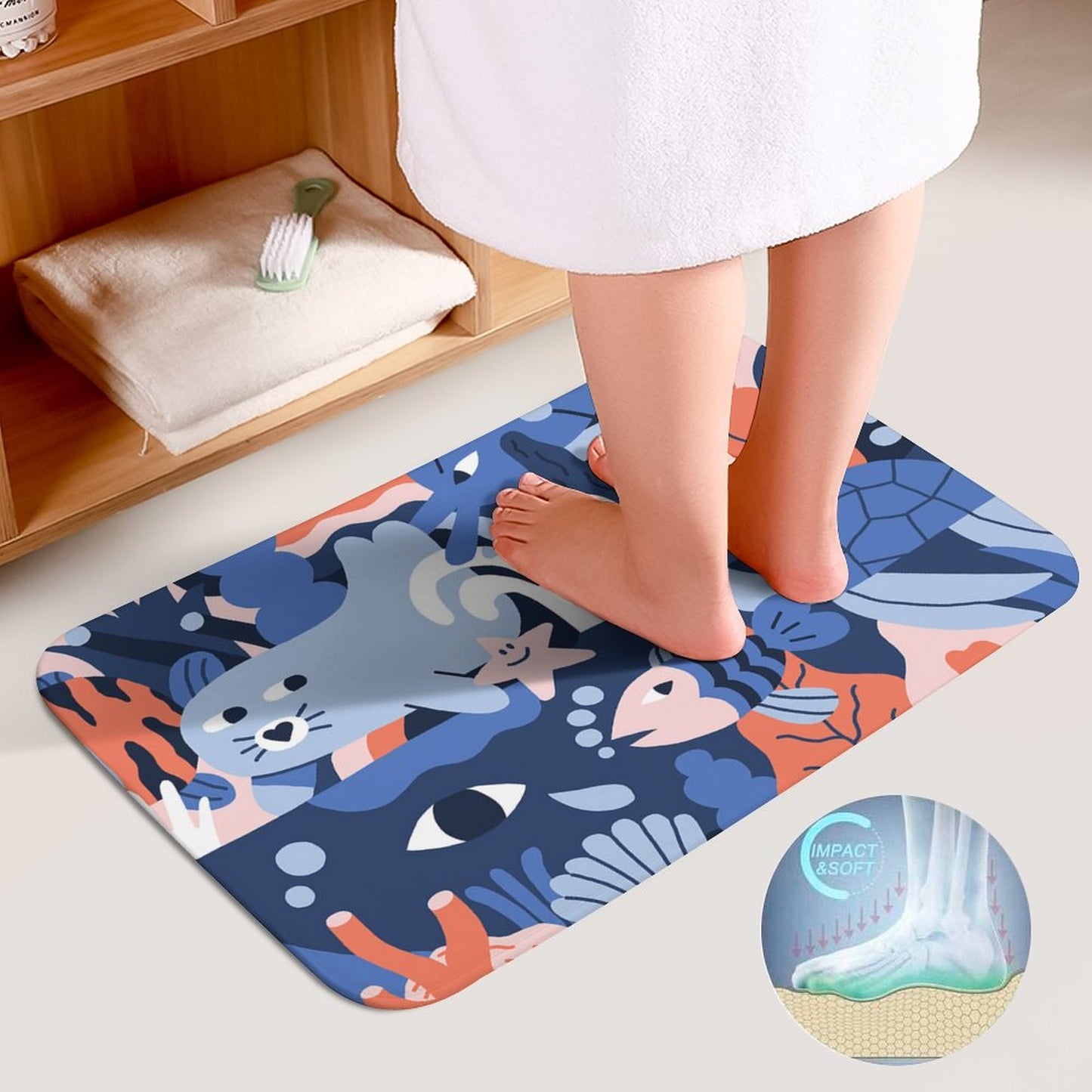 Custom Coral Velvet Floor Mat Three Sets – Design Your Own