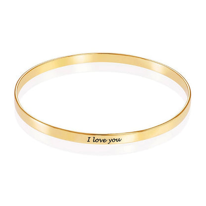 Custom Minimalist Engraved Bangle – Design Your Own