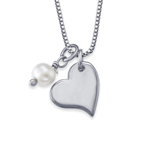 Custom Pearl Heart Necklace – Design Your Own