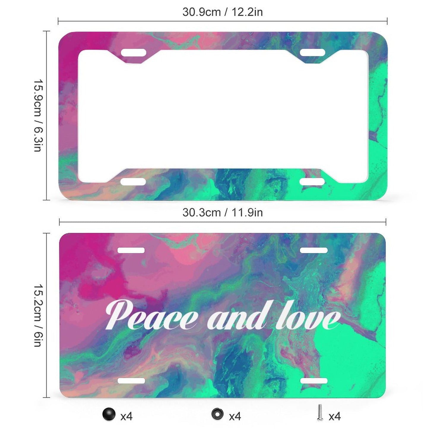 Custom License Plate Frame with Four Holes – Design Your Own