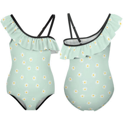 Custom Girls' Ruffle One-Piece Swimsuit – Design Your Own