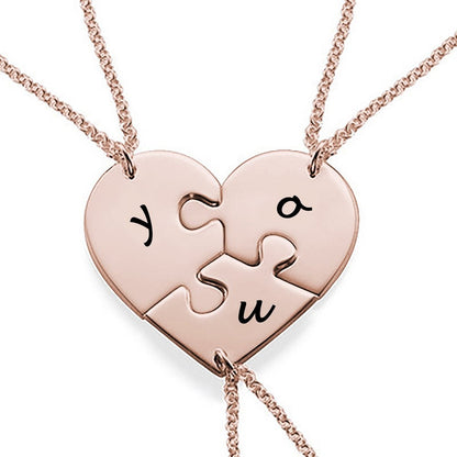 Custom Puzzle Heart Necklace – Design Your Own