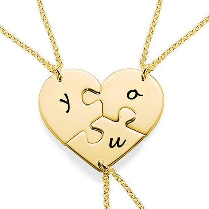 Custom Puzzle Heart Necklace – Design Your Own