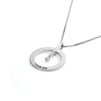 Custom Single Circle Diamond-Studded Necklace – Design Your Own