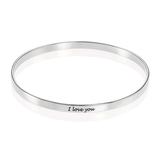 Custom Minimalist Engraved Bangle – Design Your Own