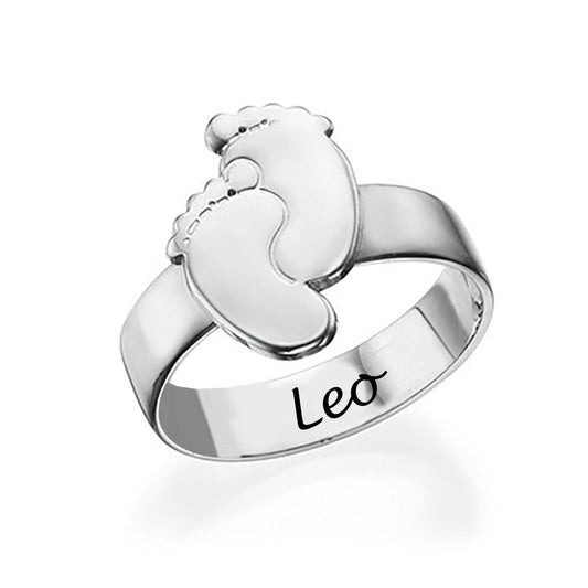 Custom Birth Footprint Ring – Design Your Own