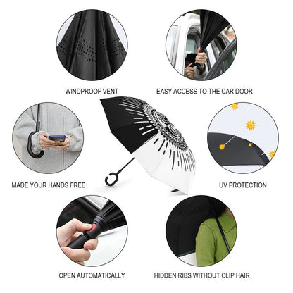 Custom C-Shaped Handle Inverted Umbrella – Design Your Own