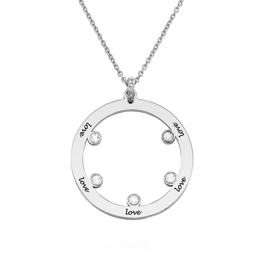 Custom Birthstone Circle Necklace - Design Your Own